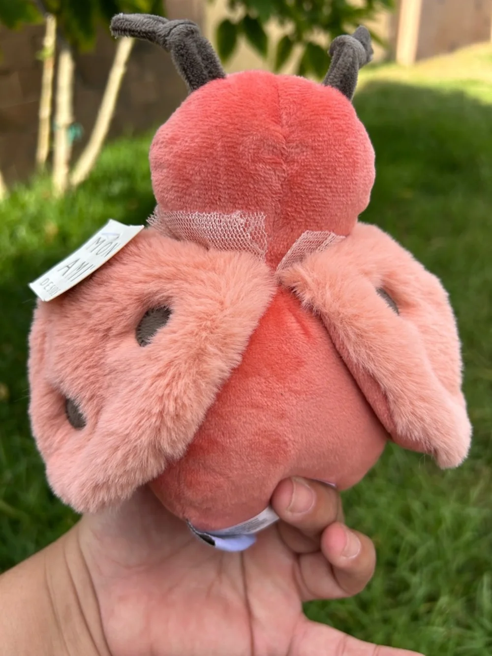 Mon Ami designs Pink Plush Ladybug Soft Cuddly Toy for Kids with chime